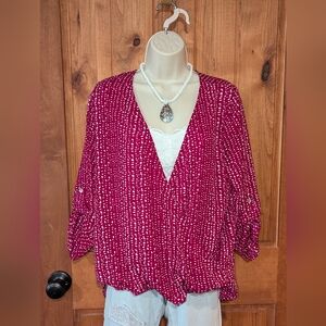West‎ Kei Fuschia Patterned Blouse